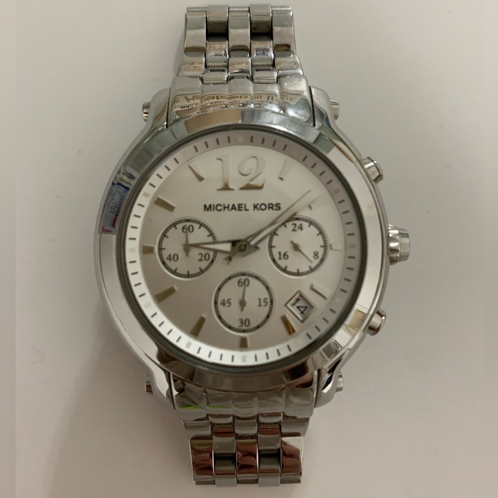 Michael Kors silver watch (women’s, small wristband)
